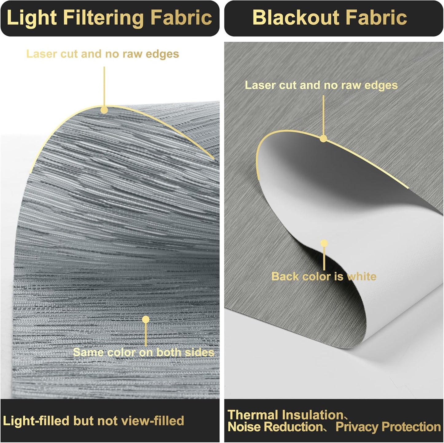 BERISSA Cordless Dual Roller Shades with Cassette Valance, Double Window Shades - Blackout and Light Filtering, Day and Night for Home Office Door. Striped Jacquard Grey. 27 W x 44" H