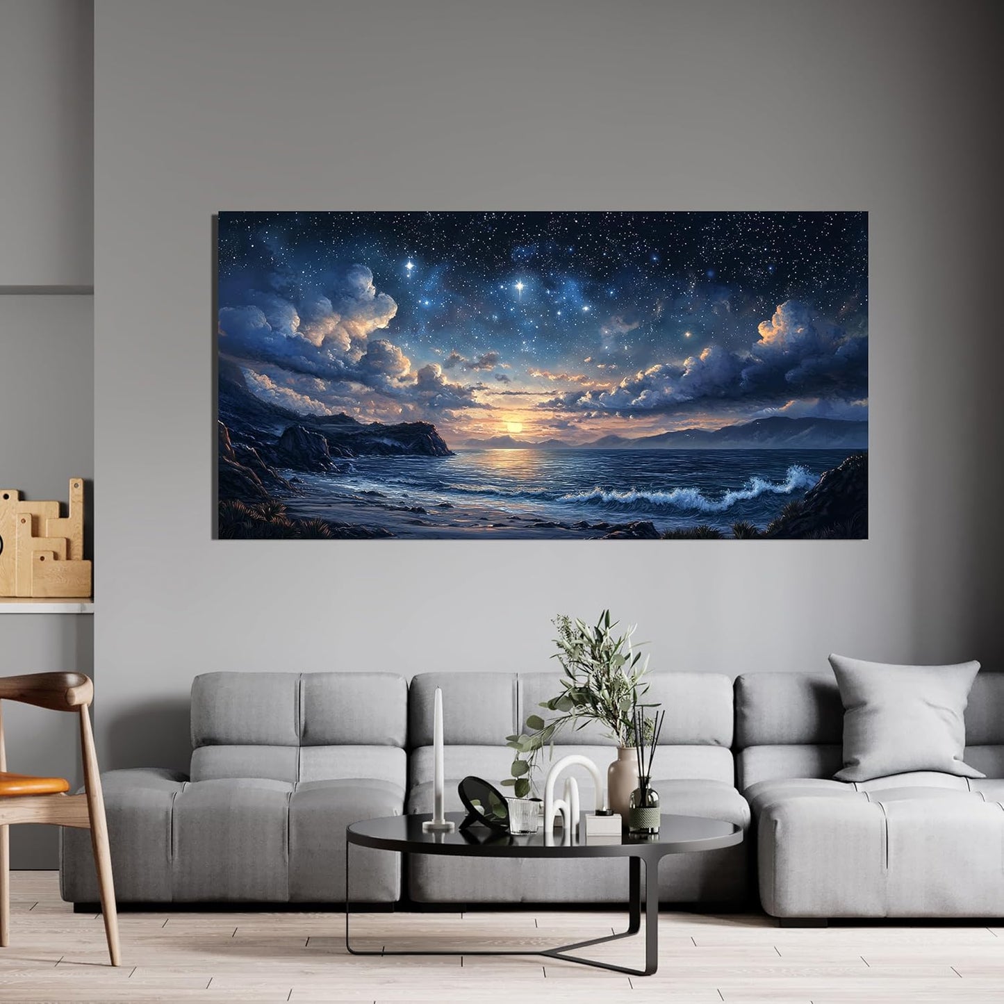 Canvas Wall Art Decor Large Wall Art Pictures for Living Room Canvas Art Wall Decor Landscape Coastal Wall Art Prints Green Artwork for Walls Beachside Art Work for Home Office Wall Decor 24" x 48"