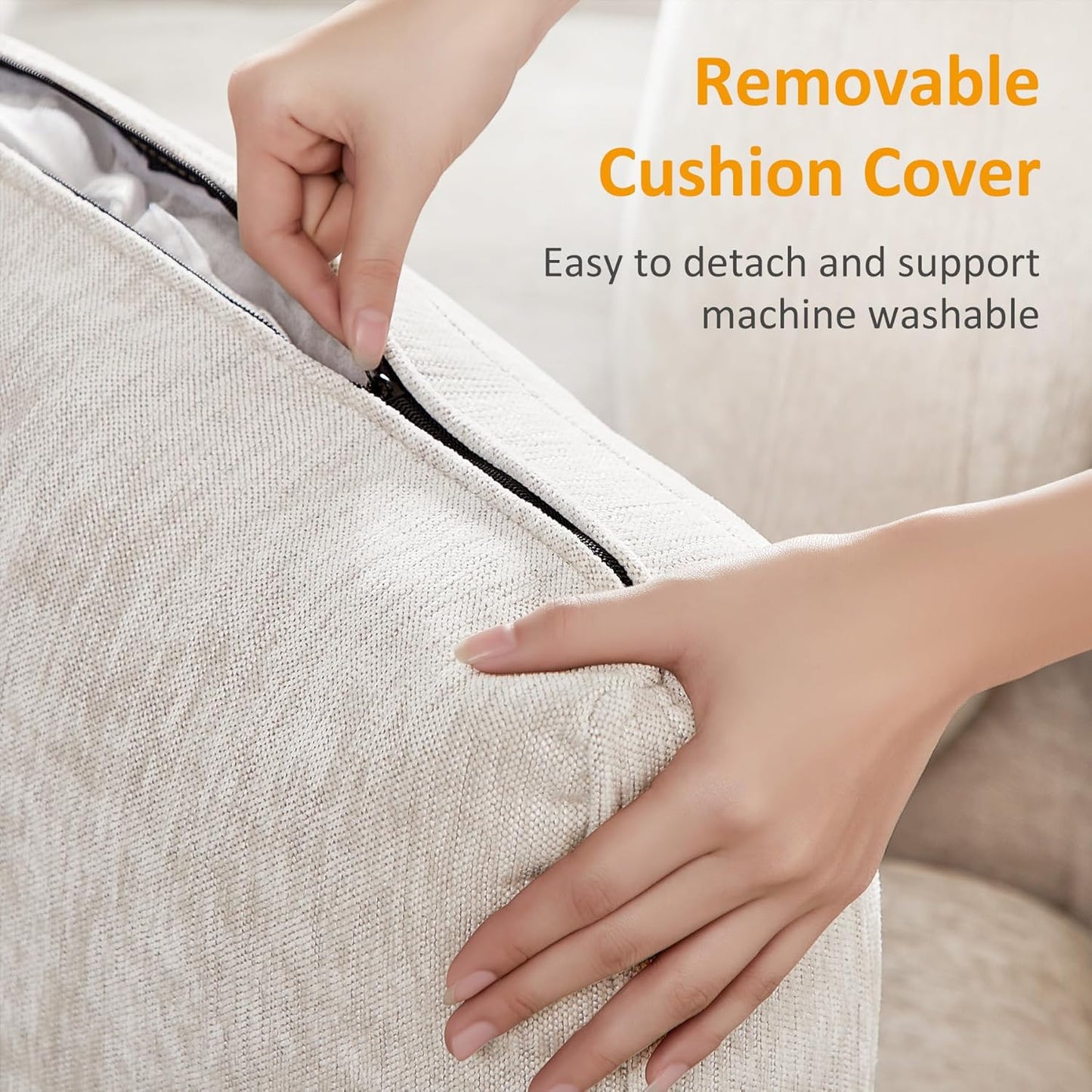 Modular Sectional Sofa, Convertible Sofa Couch Modular Sofa with Ottoman, Sectional Sofas for Living Room Small Apartments