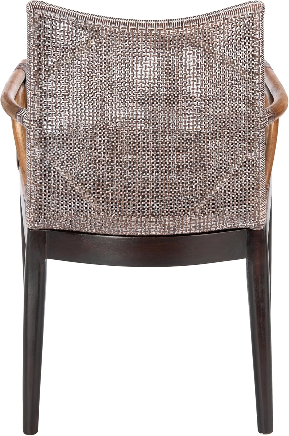 SAFAVIEH Home Collection Gianni Tropical Coastal Brown White Wash Solid Wood Arm Chair