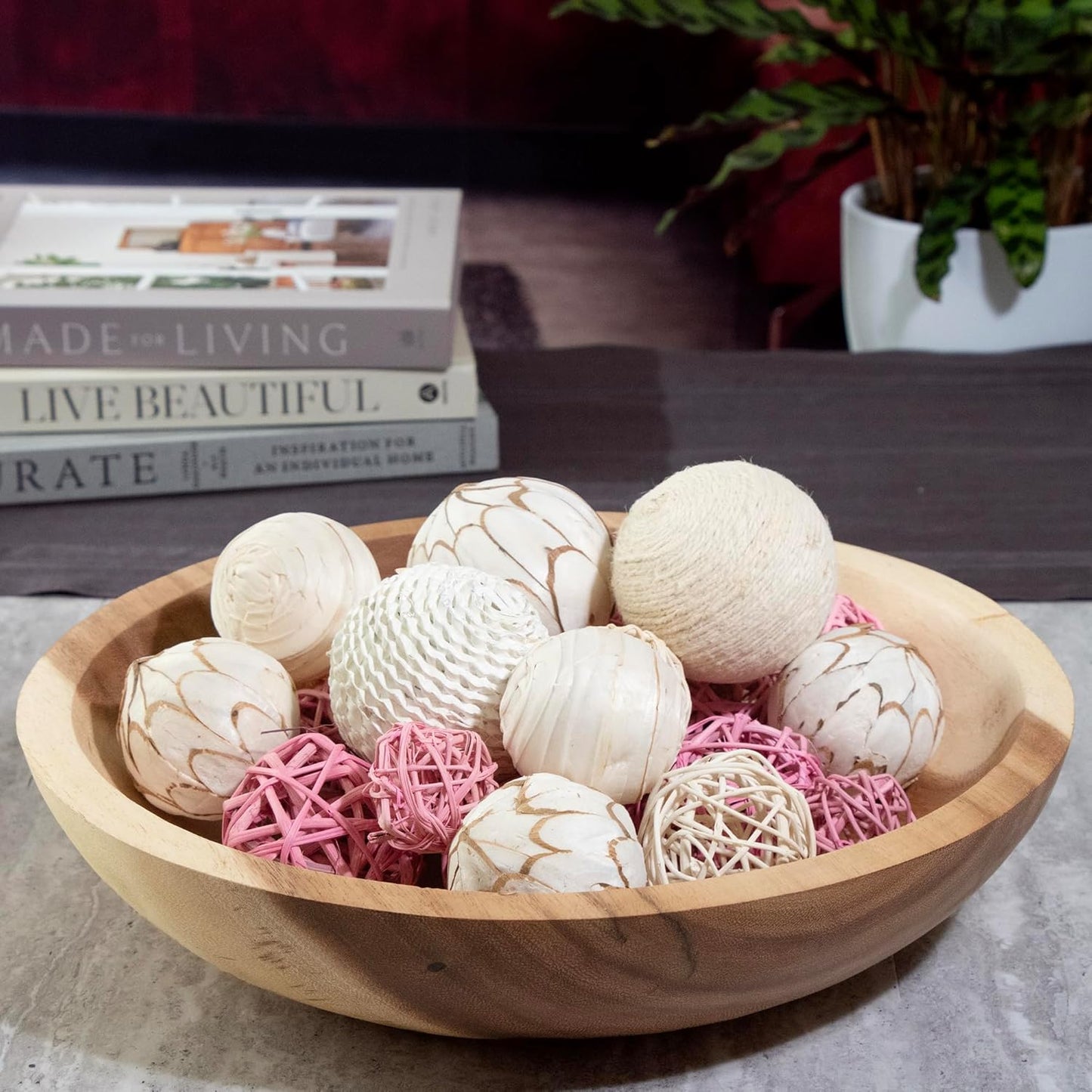 ANDALUCA Pink Decorative Balls Bowl Filler Orbs Home Decoration (Pink)