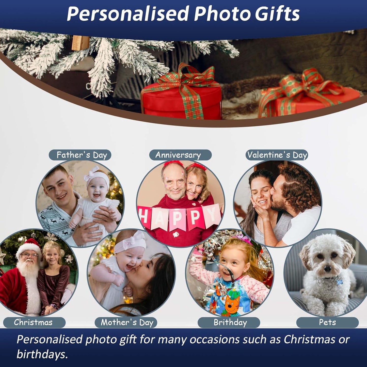 AIRUIXIO Custom Canvas Prints with Frame | Personalized Photo Canvas for Christmas Gifts | Ideal Family & Pet Wall Art Decor | Custom Canvas Wall Art 10x8Inch