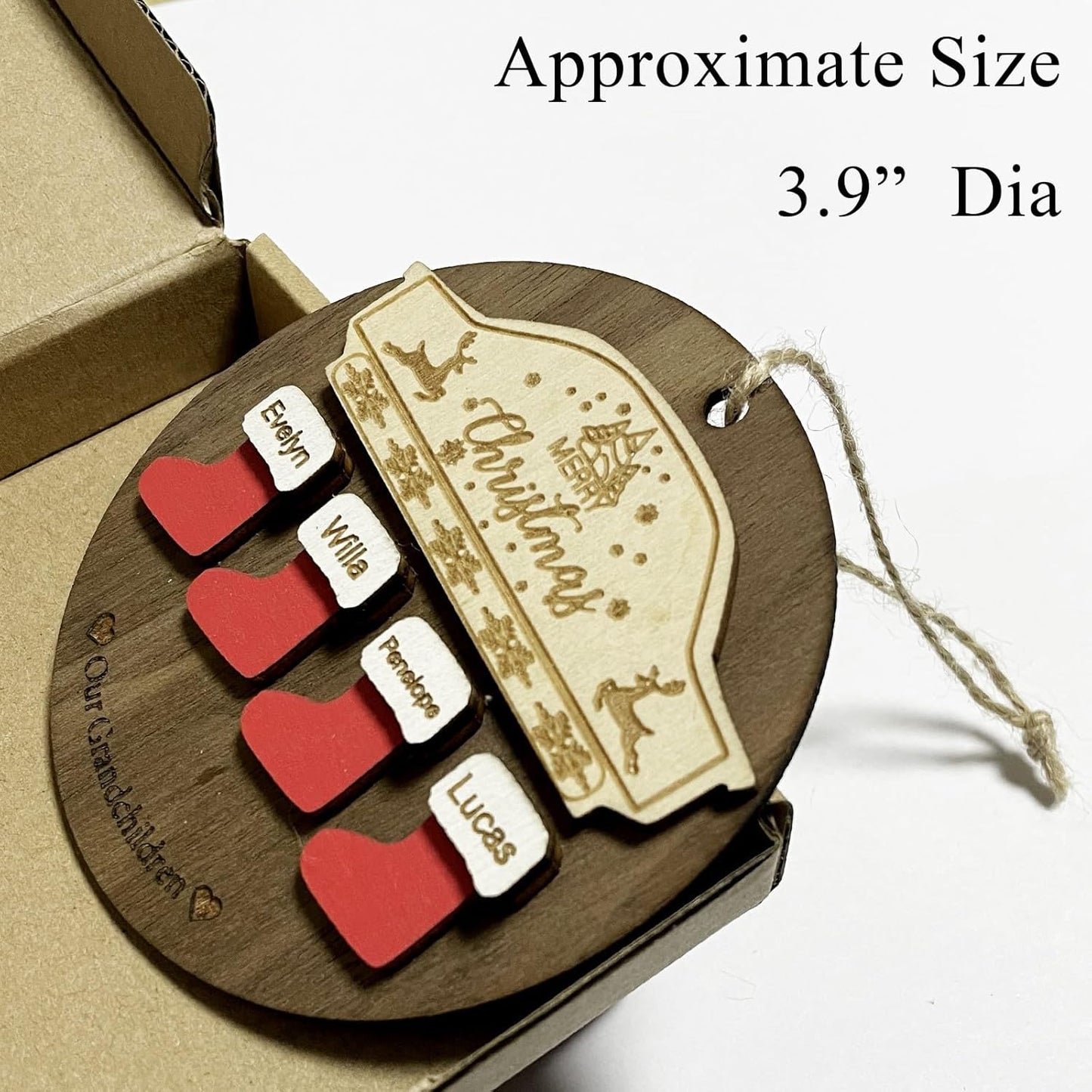 2025 Christmas Ornaments Personalized Christmas Family Name Ornaments,Custom Stocking Wooden Xmas Ornament Family of 2/3/4/5/6/7/8,Customized Xmas Ornament Tree Deorations,Personalized Gifts