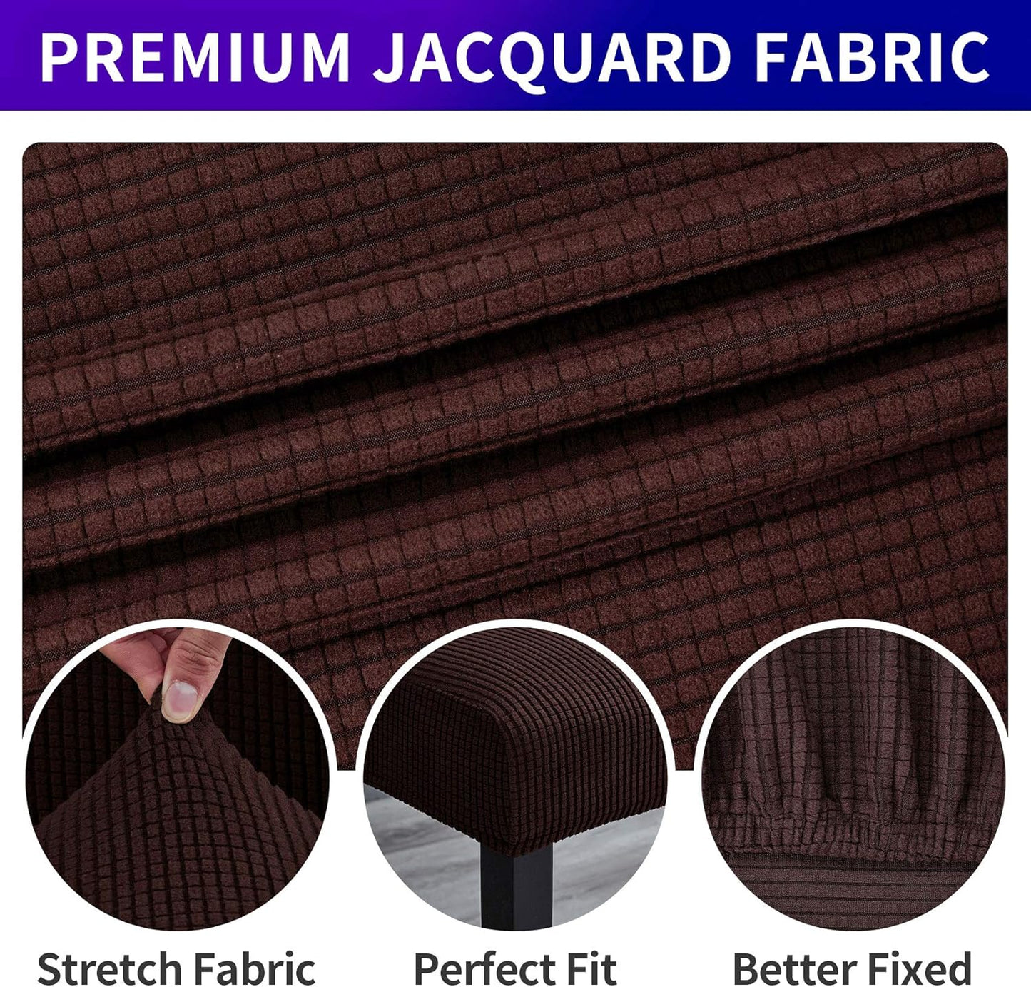 Howhic Stretch Chair Covers for Dining Room Set of 2, Removable Washable Dining Room Chair Covers, Dining Chair Slipcovers Seat Protector, Great for Home Decor and Banquet (Chocolate, 2 Pack)