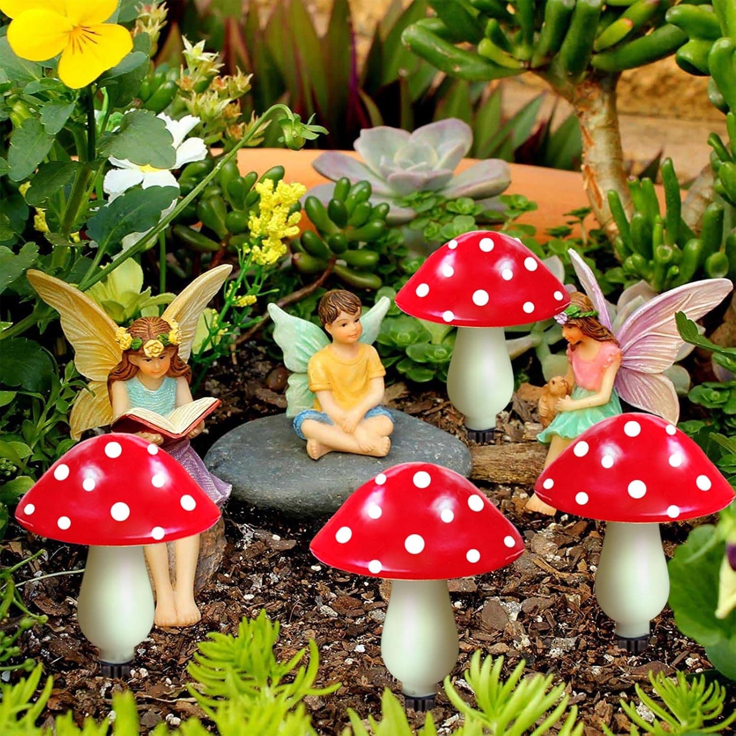 8-Pack Red Solar Mushroom Lamp, 8 Modes, Outdoor Waterproof, for Garden Decor, Christmas, Halloween, Yard, Lawn