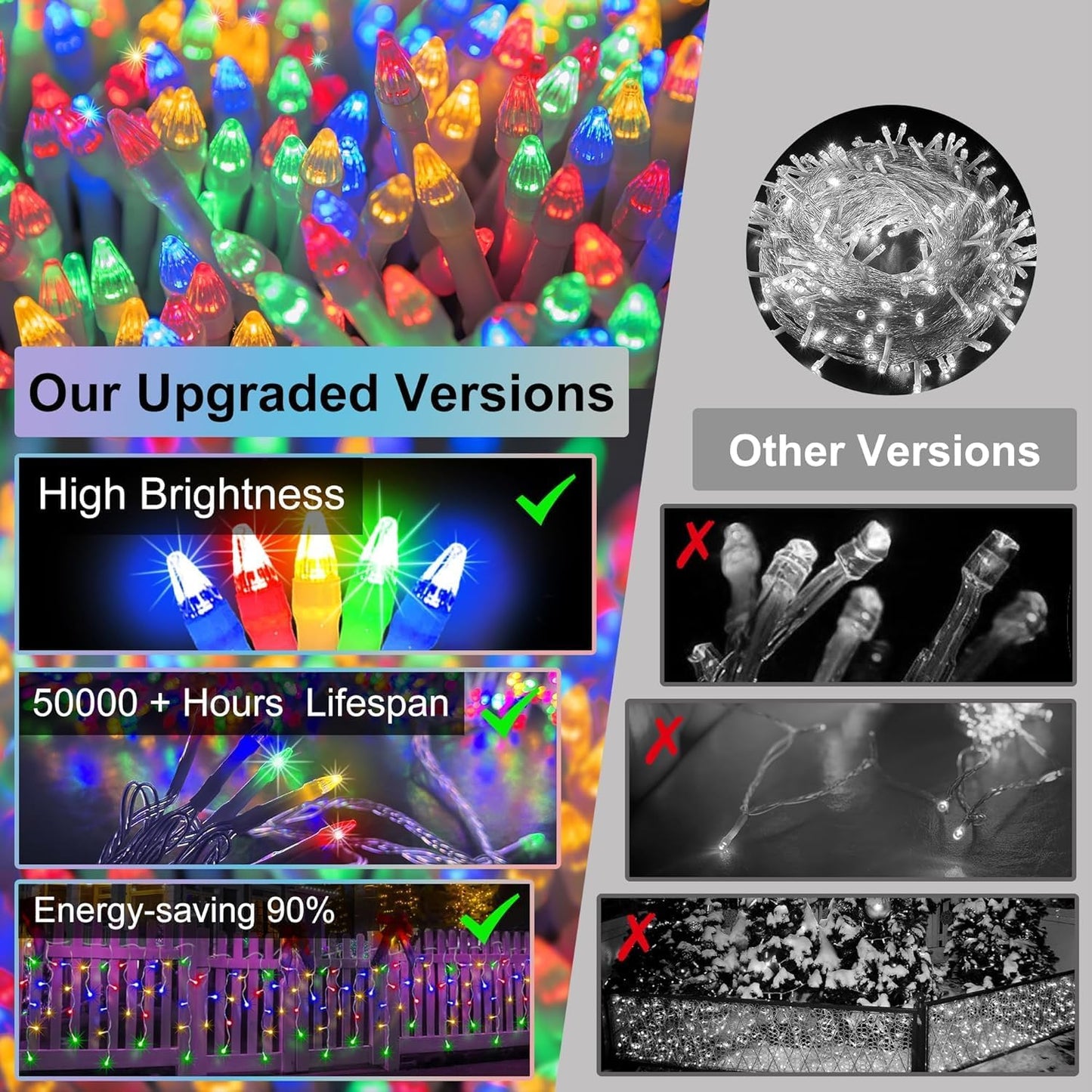 666 LED 66FT Icicle Lights Waterproof- 148 Drops 12 Modes Christmas Light with Memory Timer, Dimmable Christma TreeLights for Roof Balcony Holiday Gifts Multicolor