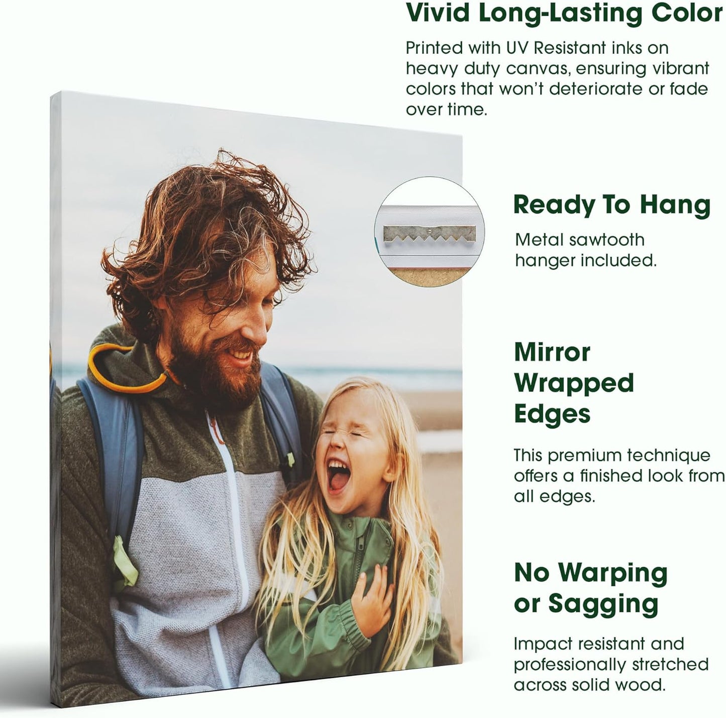 BuildASign Custom Canvas Prints with Your Photos – Personalized Picture To Canvas Wall Art, Perfect for Home Decor, Gifts & Keepsakes, Ready to Hang (8" L x 8" W x .75”D, Classic Brown)