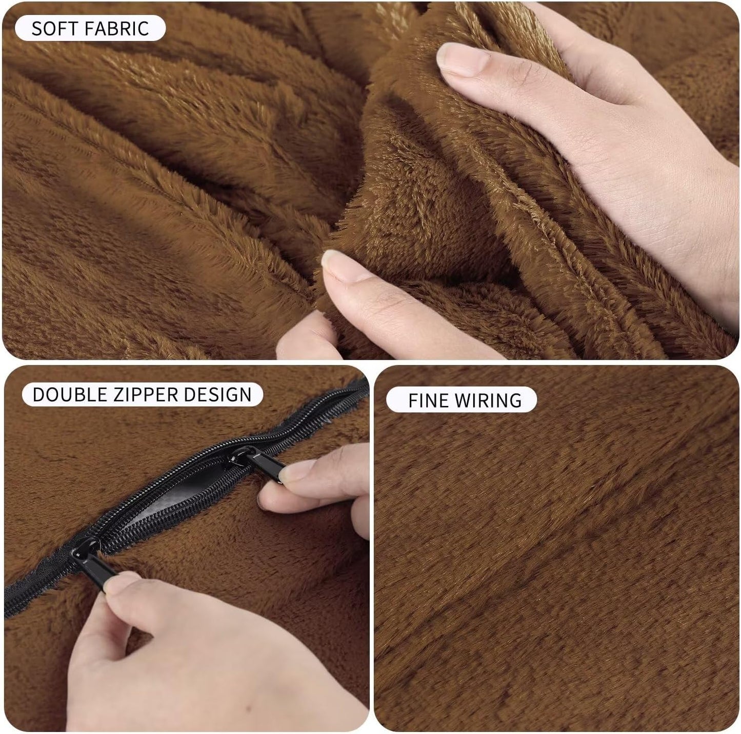 Bean Bag Chair for Adults 5FT,Soft Removable Cover for Teens/Girls Bedroom,Fluffy Giant Round Floor Beanbag Lounger Chairs (No Filler,Deep Coffee)