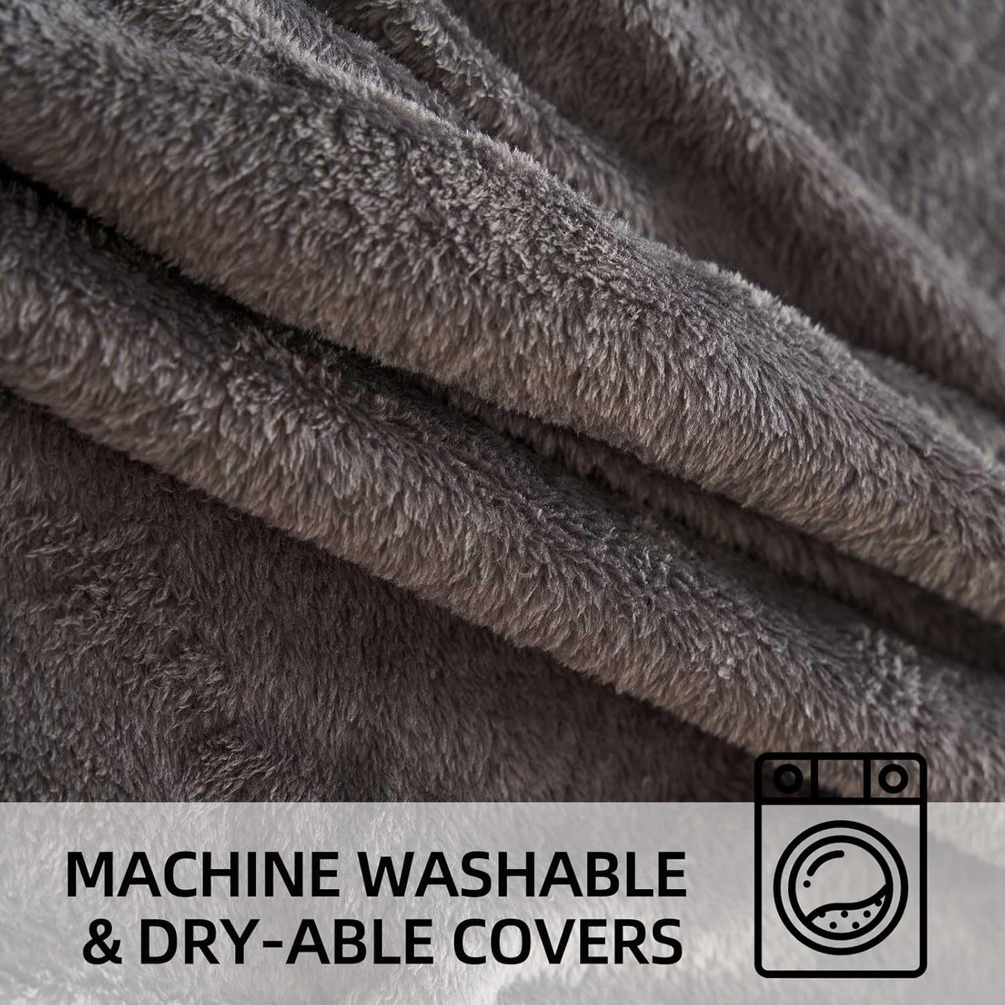 Bean Bag Chair 4Ft, Memory Foam Filled, Large Beanbag Chairs for Adults and Teens, Soft Sofa with Removable Flannel Cover, Round Couch for Living Room Bedroom College Dorm (Dark Gray, 4FT-47×47"×24")