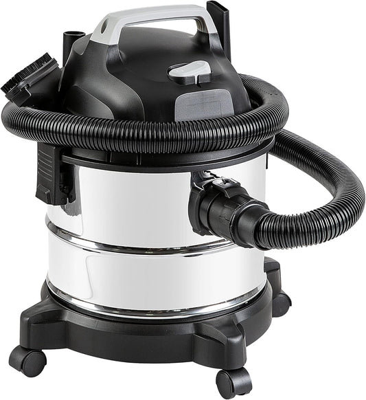 Amazon Basics Wet Dry Vacuum Cleaner, 4 gallon Shop, 3 HP Stainless Steel, Grey/Black