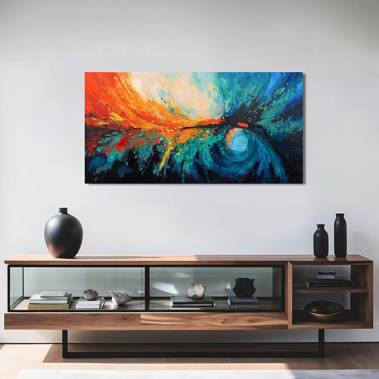 Canvas Wall Art Decor Wall Art Pictures For Living Room Blue Green Wall Art Decor Canvas Abstract Art Work Colorful Abstract Wall Art Paintings Prints For Bedroom Office Kitchen Wall Decor 20" x 40"