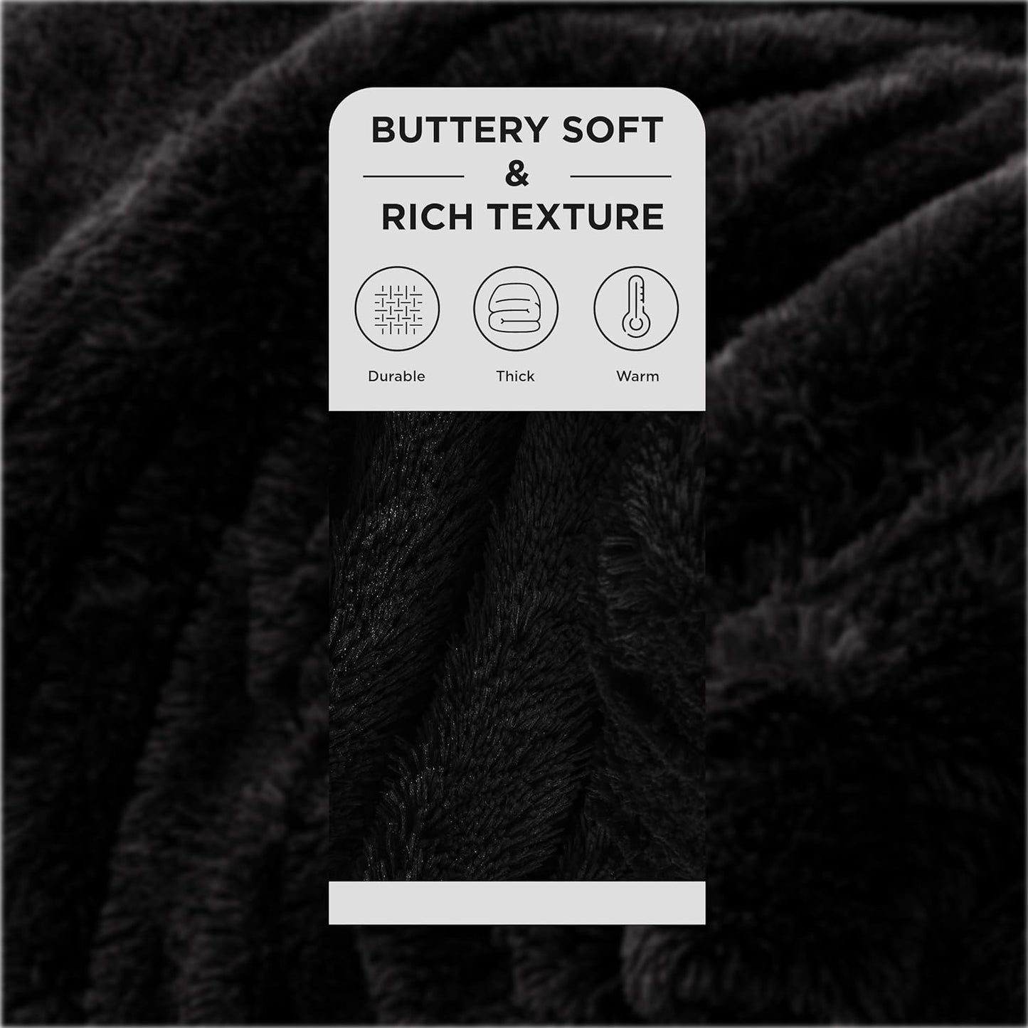 Bedsure GentleSoft Fluffy Black Throw Blanket Gifts for Men, Black Decor Soft Cozy Fuzzy Plush Minky Thick Warm Sherpa Fleece Faux Fur Throws for Couch Bed, Furry Blanket Gifts for Mom Dad, 50x60