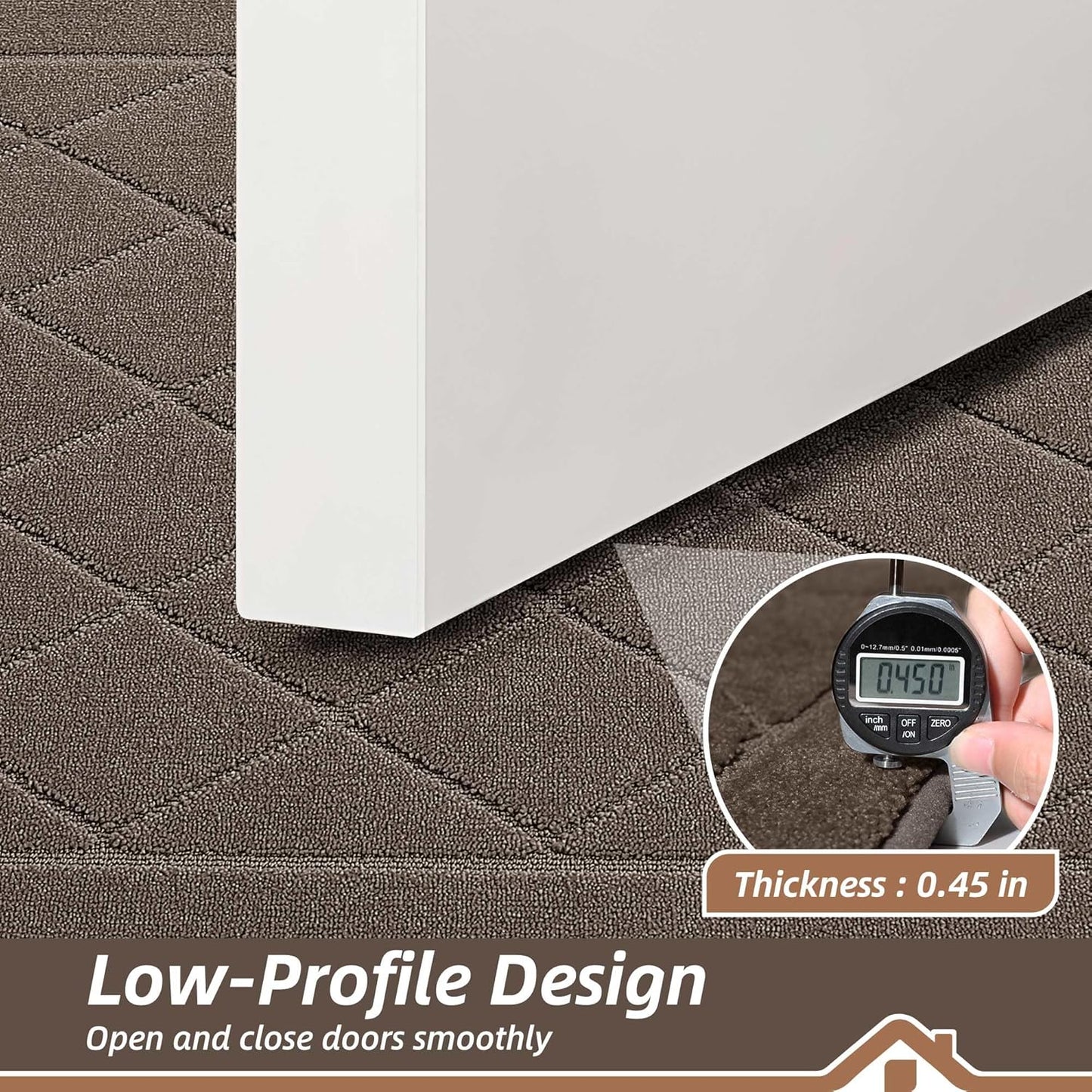 BEQHAUSE Dirt Trapper Door Mat 24" x 60", Doormat Non-Slip Entryway Rugs Washable, Dog Door Mat Stain Resistant and Absorbent Welcome Floor Mat for Front Back Door, Muddy Wet Shoes & Paws, Light Brown