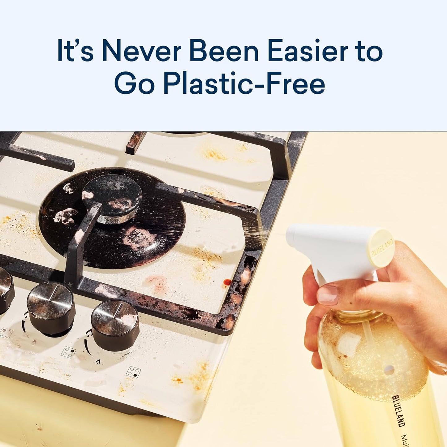 BLUELAND Multi-surface Cleaner, 10 Refill Tablets, Fresh Lemon Scent, All-Purpose, Eco-Friendly Cleaning Supplies, 10 x 24 Fl oz