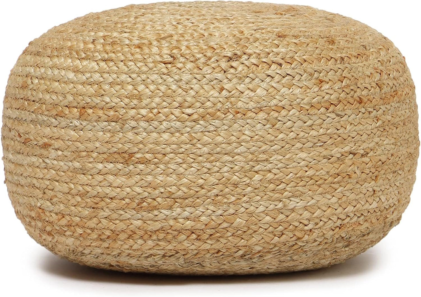 REDEARTH · Jute Circular Low Pouf Ottoman - Braided Pouffe Accent Sitting Round Footrest for Living Room, Bedroom, Nursery, kidsroom, Patio, Gym; 100% Jute Set of 2 (18"x18"x10"; Natural)