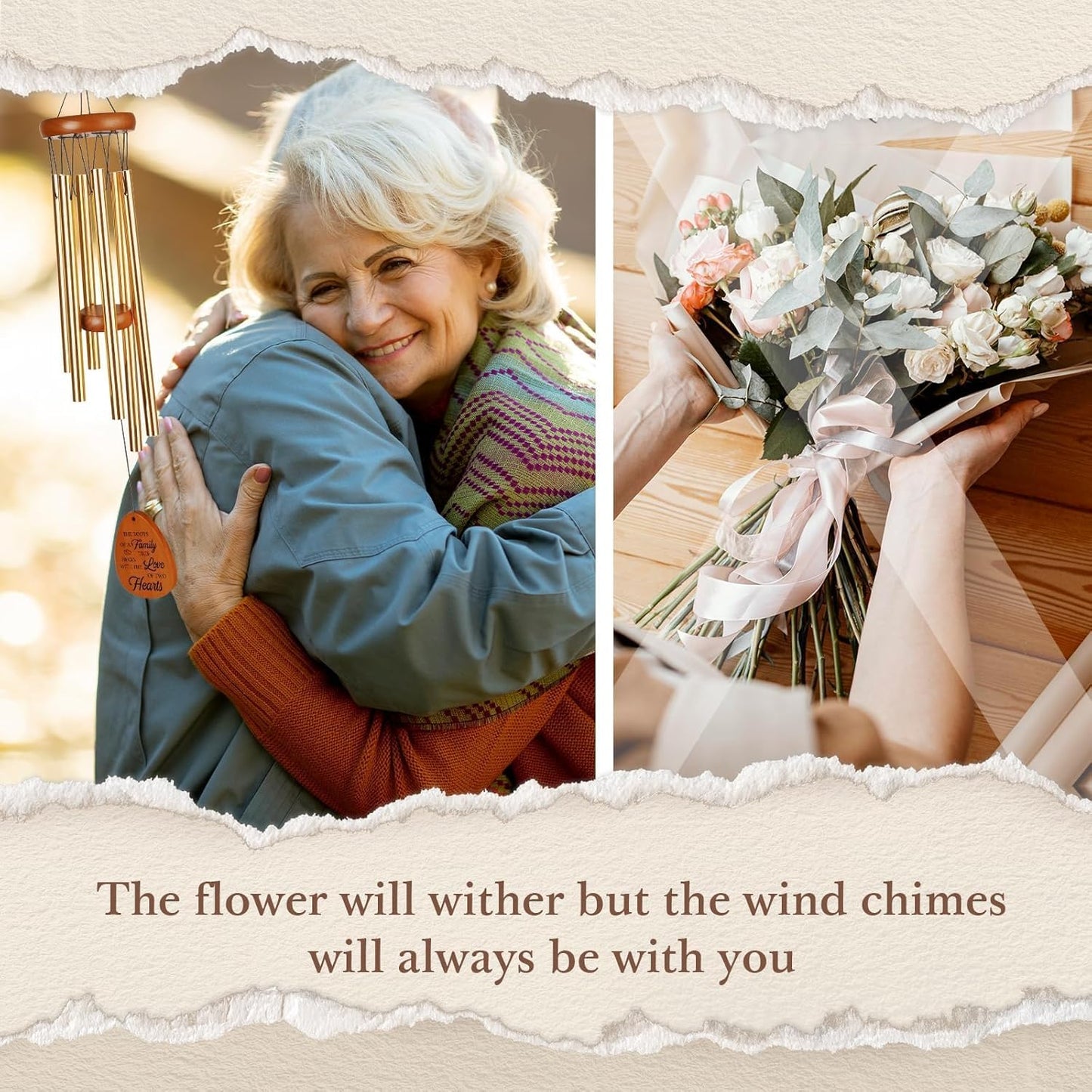 10th Anniversary Wind Chime, 10th Anniversary Romantic Gifts for Him, Her, Couple, Men, Women, Wife, Husband, Newlywed, Aluminum Anniversary's Keepsake Gifts Ideas