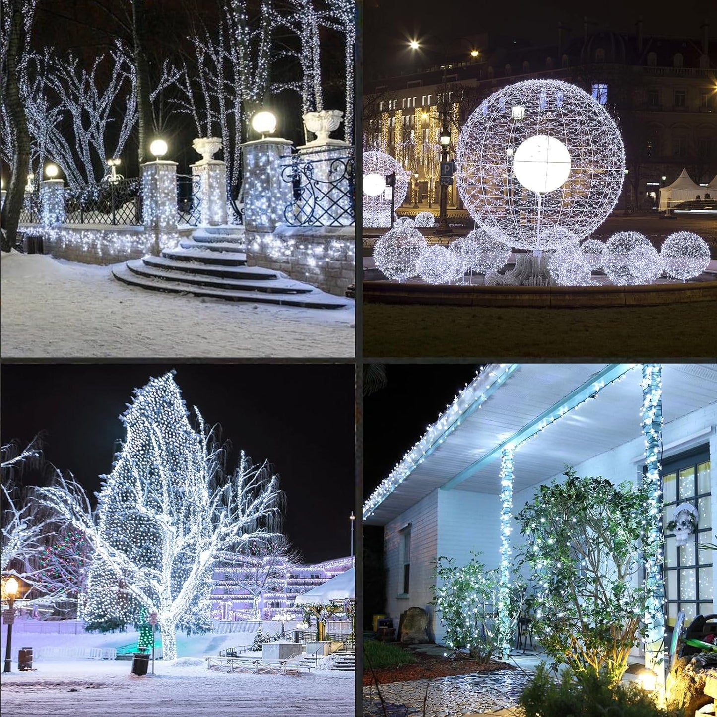 50LED String Lights,LED Christmas Lights,6" SPACING,Green Wire,White Colour,Commercial Grade