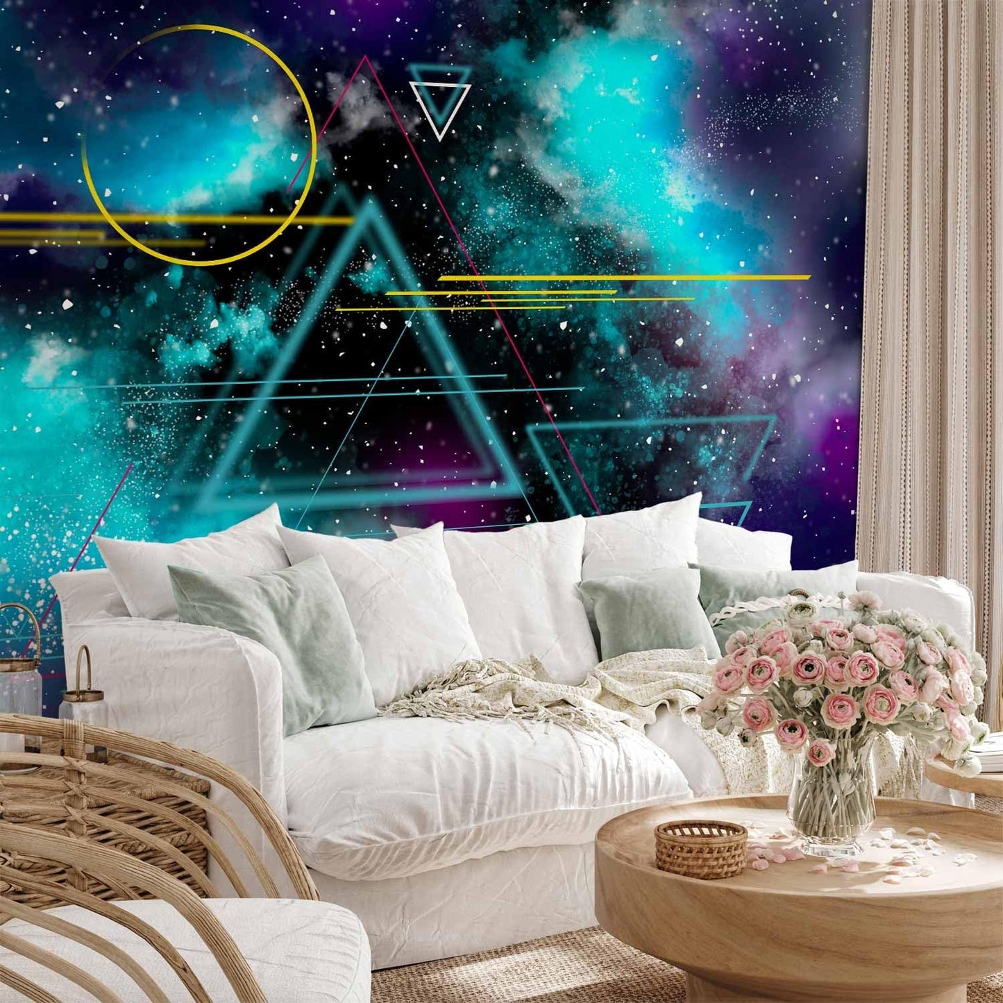 artgeist Wall Mural Galaxy 173x124 in - Peel and Stick Self-Adhesive Wallpaper Removable Large Sticker Foil Wall Decor Print Design Mural Cosmos Galaxy Cosmonaut Astronaut a-A-10328-a-a