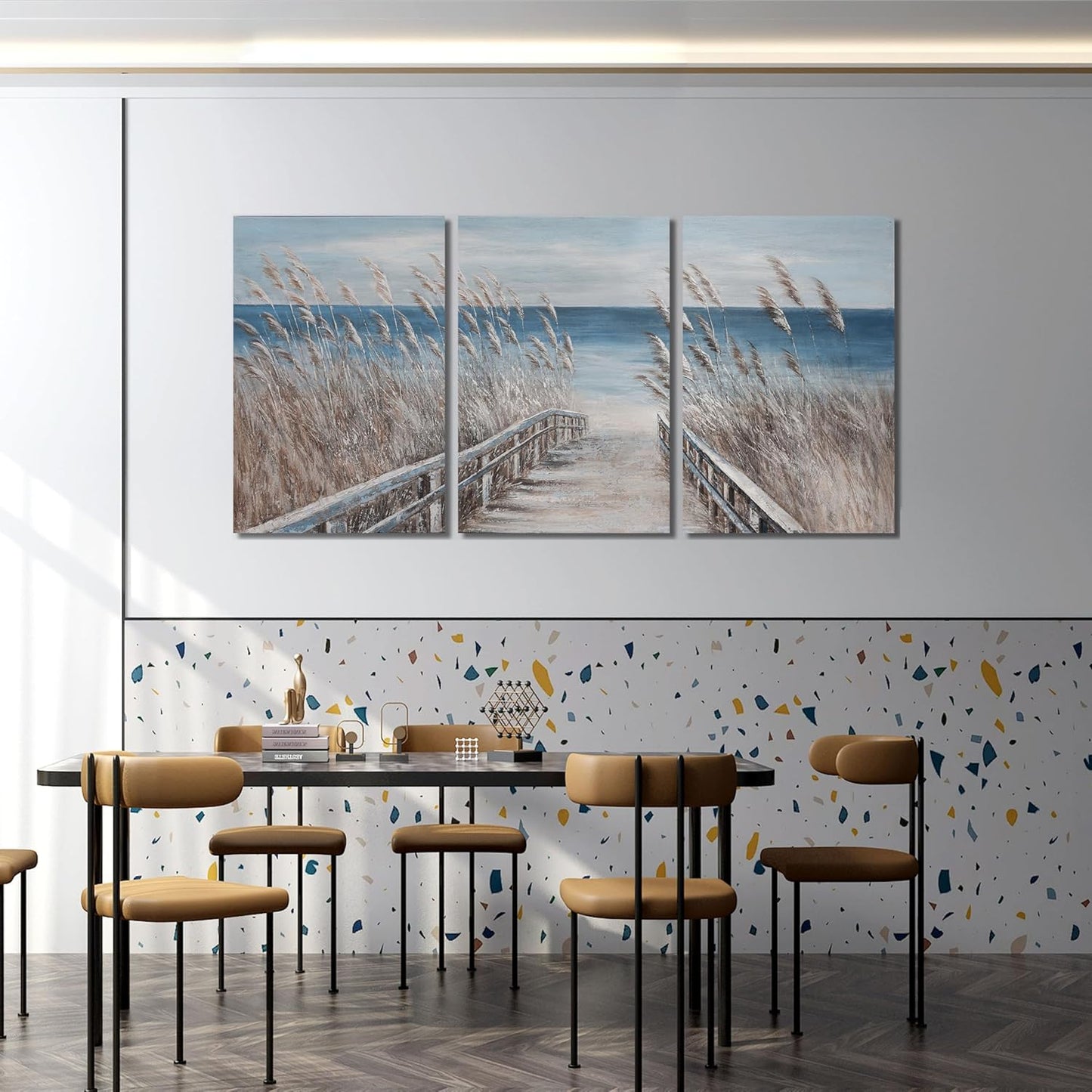 Canvas Wall Art Decor Large Wall Art Pictures for Living Room Beach Coastal Wall Art Decor Artwork for Walls Landscape Natural Wall Art Prints Art Work For Room Office Home Wall Decor 24" X 36" X 3pcs