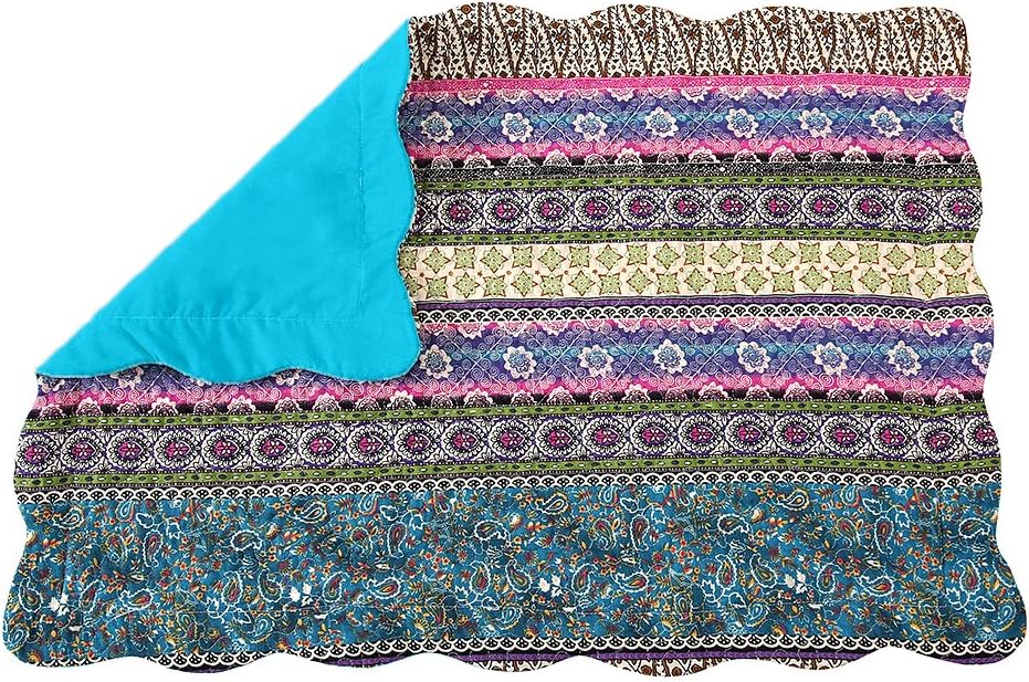 NEWLAKE Quilted Cotton Bed Pillowcases, Striped Jacquard Style, 2 Pieces, 20x27 Inch