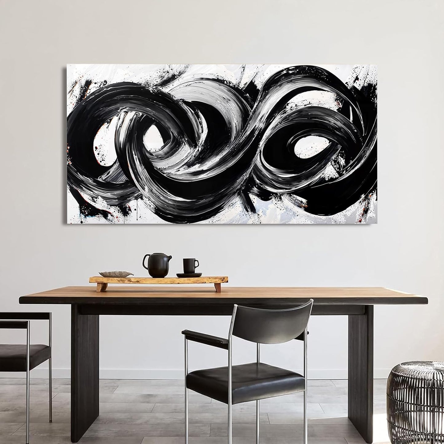 Abstract Wall Art Decor Wall Pictures for Living Room Large Black and White Wall Art Prints Abstract Canvas Art Wall Decor Modern Minimalist Wall Art Decorations Bedroom Home Wall Art Decor 24" X 48"