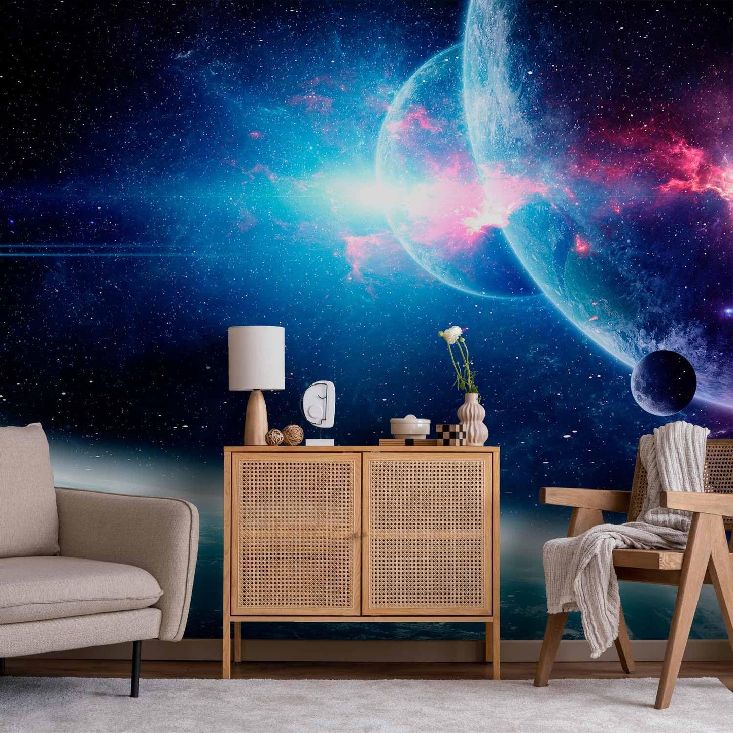 artgeist Wall Mural Cosmos Galaxy 197x138 in - XXL Non-Woven Wallpaper Fleece Wall Decor Photo Print Picture Image Design Stars Solar System Universe Space b-C-10047-a-a