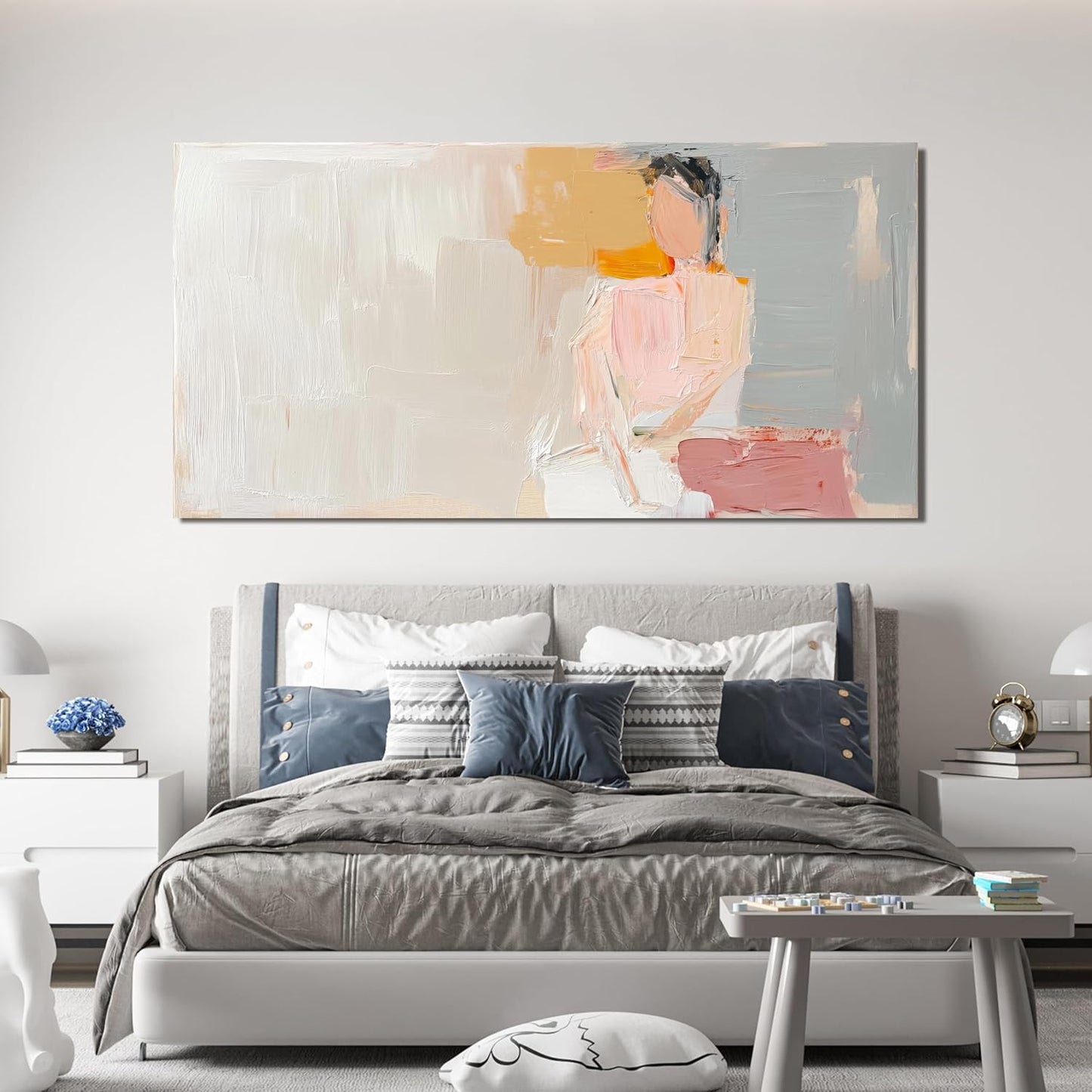 Abstract Canvas Wall Art Decor Large Wall Art Pictures for Living Room Abstract Canvas Art Wall Decor Artwork for Walls Pink Wall Art Paintings Prints Art Work for Home Office Room Wall Decor 29"x58"