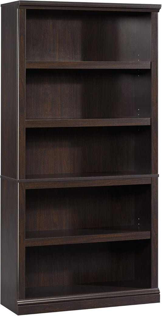 Sauder Miscellaneous Storage 5 Bookcase/Book Shelf, L: 35.28" x W: 13.23" x H: 69.76", Jamocha Wood