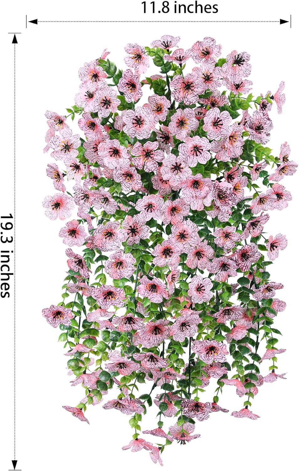 Artificial Faux Outdoor Outside Flowers Plants, 2 PCS Fake Silk UV Resistant Look Real Pink Daisy Trailing Vines for Front Door Porch Planter Urn Patio Balcony Decoration