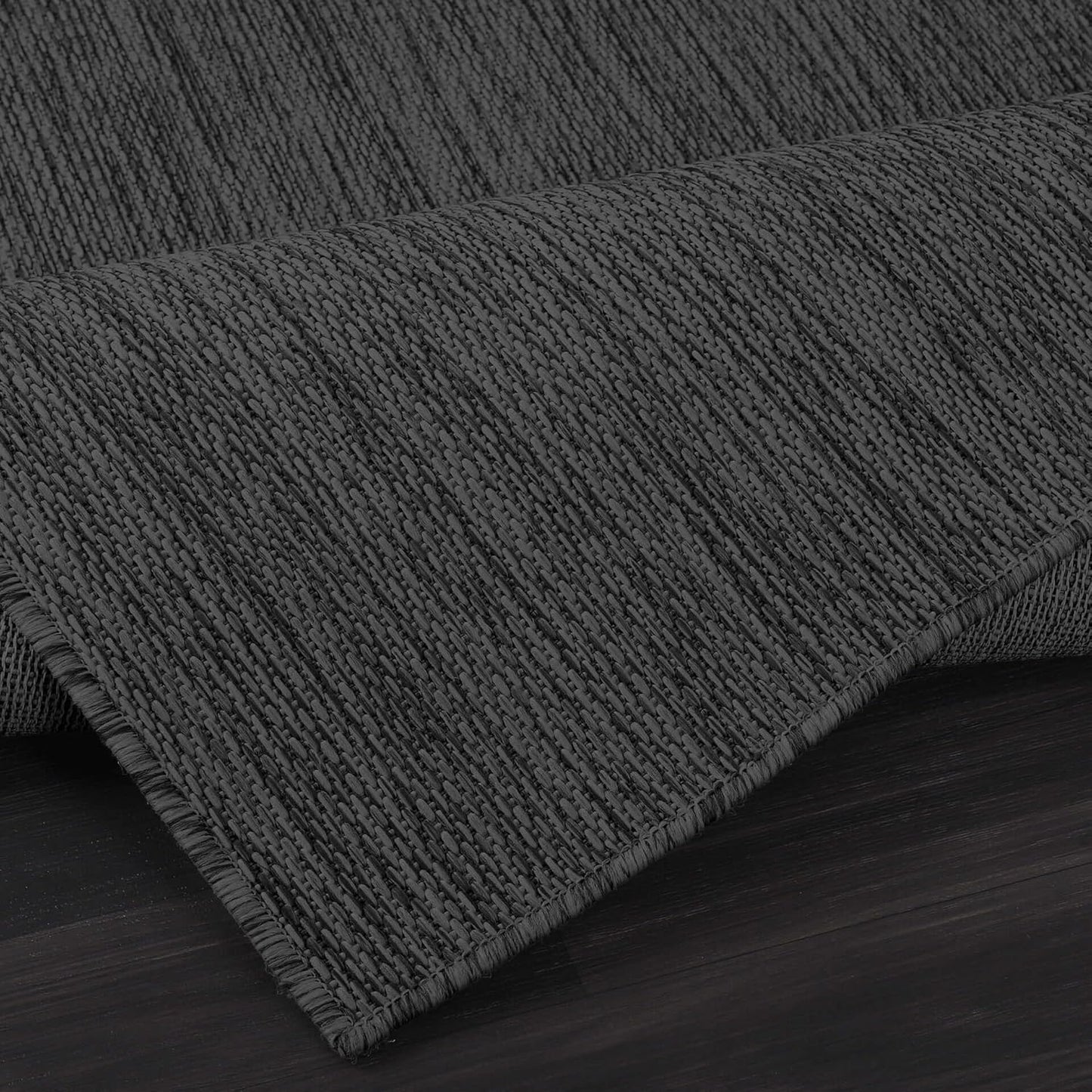 CAMILSON Outdoor Rug 9x12 Modern Area Rugs for Large Indoor and Outdoor Patios and Porches - Waterproof, Washable, Non-Shedding, Easy-to-Clean Outside Carpet (9 x 12, Solid - Dark Gray)