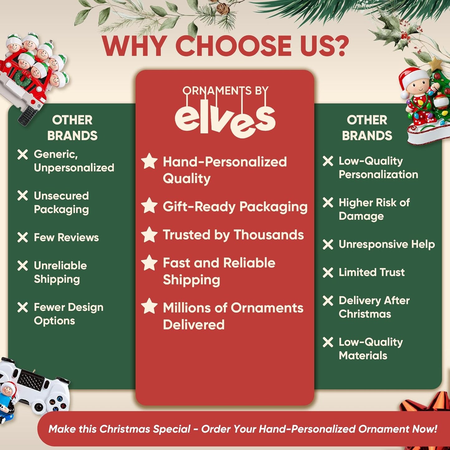 3D Fireplace Mantle Family of 9 Christmas Ornament 2025 Personalized Family Christmas Ornaments 2025 | Holiday Garland Personalized Tree Ornaments Customizable Gifts of Red Stockings of Nine Ornament