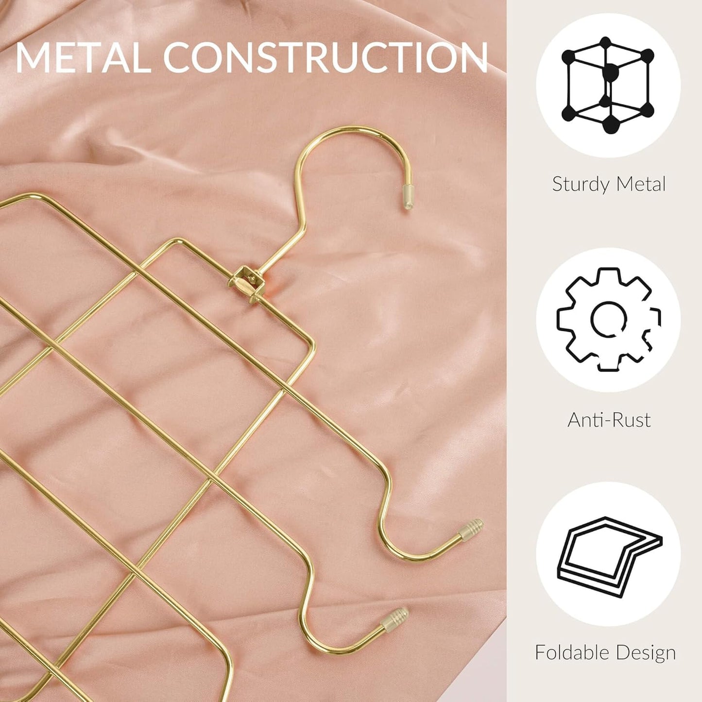 ZEDODIER Tank Top Hanger, 2 Pack Space Saving Bra Hangers, Non-Slip Hanging Sport Bras Holder, Closet Organizers and Storage for Camisoles Tank Tops Bras Ties Swimsuits Strappy Dress, Gold