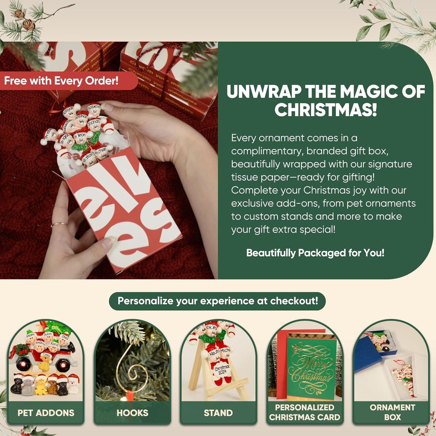 3D Snowman Family of 10 Ornament 2025 Personalized Family Christmas Ornaments 2025 | Snow People Personalized Tree Ornaments for Grandchildren, Siblings & Grandkids of Ten Ornament Snowmen Small Tree