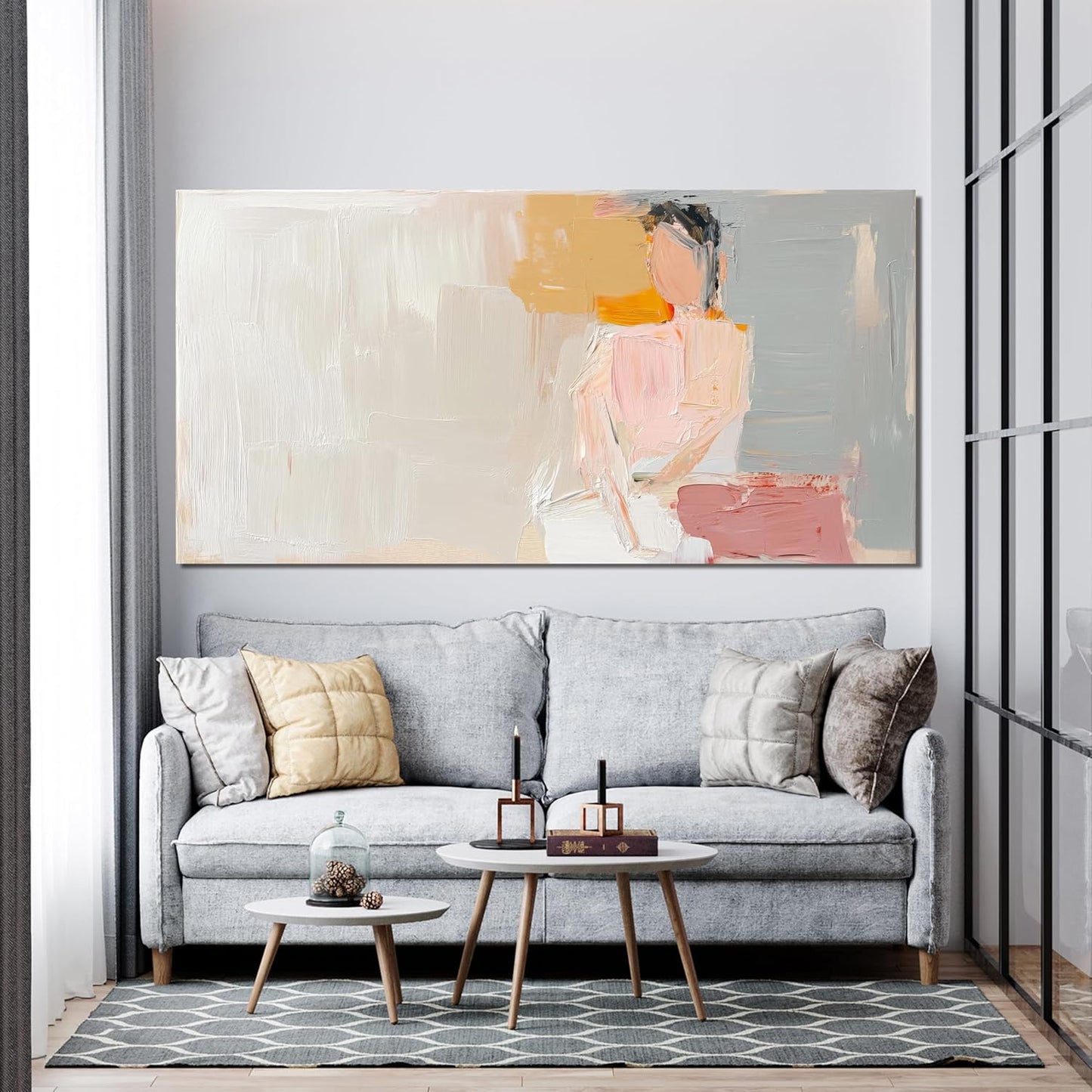 Abstract Canvas Wall Art Decor Canvas Wall Art Pictures for Living Room Artwork for Walls Abstract Canvas Art Wall Decor Pink Wall Art Paintings Prints Art Work for Room Office Home Wall Decor 24"x48"