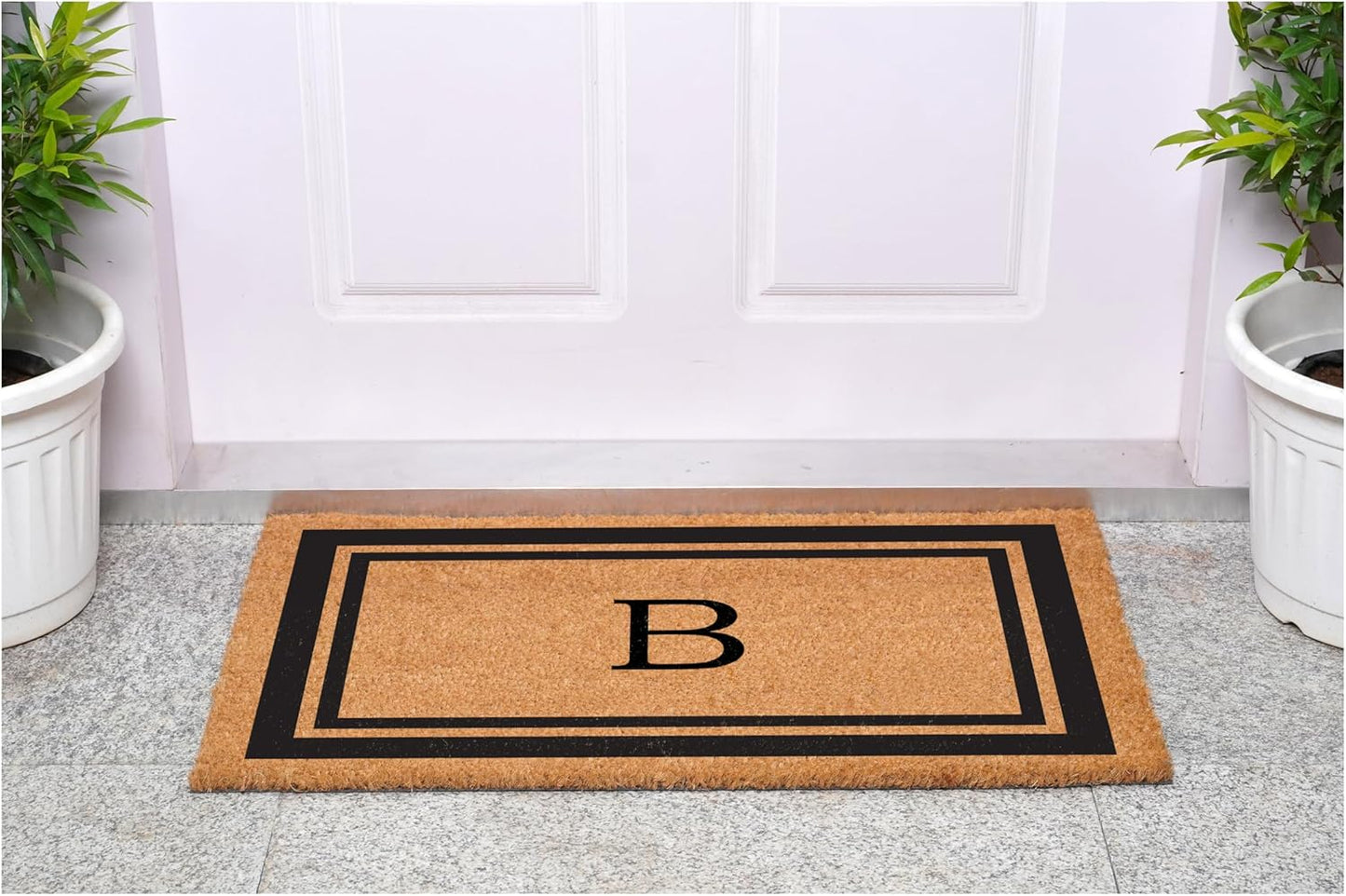 Calloway Mills 152962436B Black Border 24" x 36" Monogram Doormat, (Letter B)