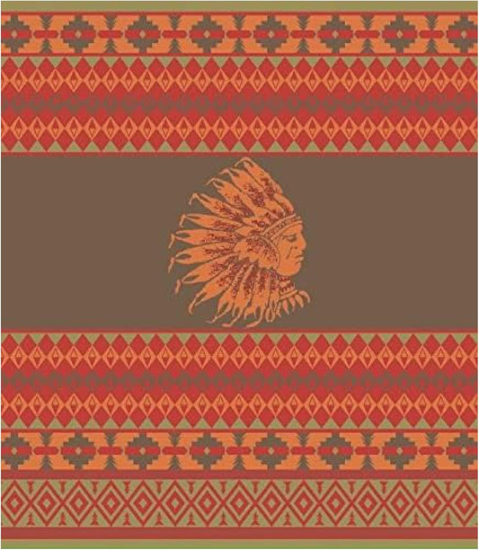 Beacon Blankets Southwestern Chief Henry Native American Design Throw - 90" x 90" Blanket Only - Premium Plush Blanket Can be Used for Queen or King Size Bed