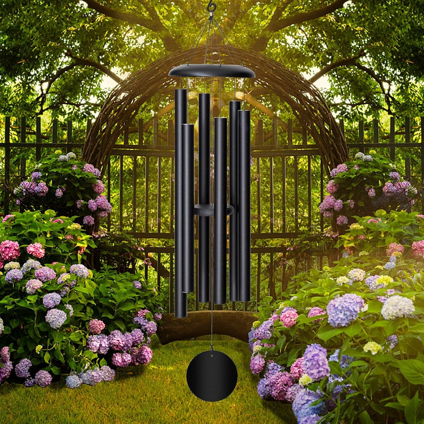 45'' Wind Chimes Outdoor,Memorial Wind Chime, Large Wind Chimes for Outside Deep Tone, Sympathy Gifts. Black