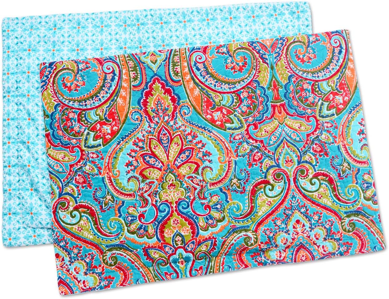 NEWLAKE Quilted Cotton Bed Pillowcases, European Gorgeous Floral Pattern, 2 Pieces, 20x27 Inch