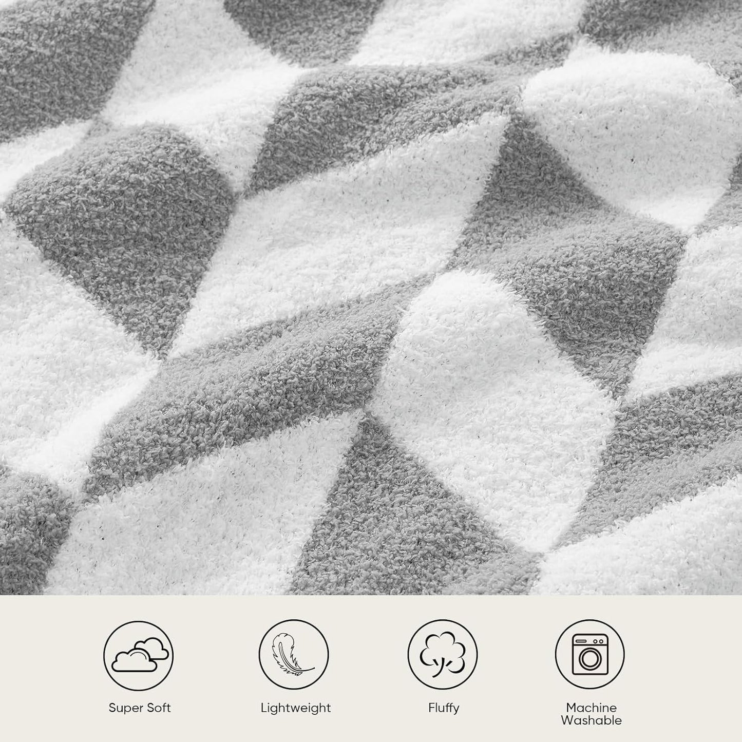 Snuggle Sac Chevron Throw Blanket for Couch, Reversible Super Soft Warm Blankets Cozy Knit Fuzzy Plush Lightweight Throws for Sofa, Bed, Camping,Grey,50x60 inches