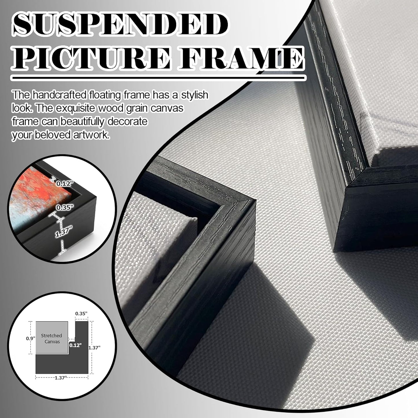 CHATYOUNG Canvas Wall Art Bedroom - Tenacious Tree of Life Blue and Gray Painting Modern Black Framed Artwork for Living Room Bedroom Dining Room Office Home Decor 48"x24"