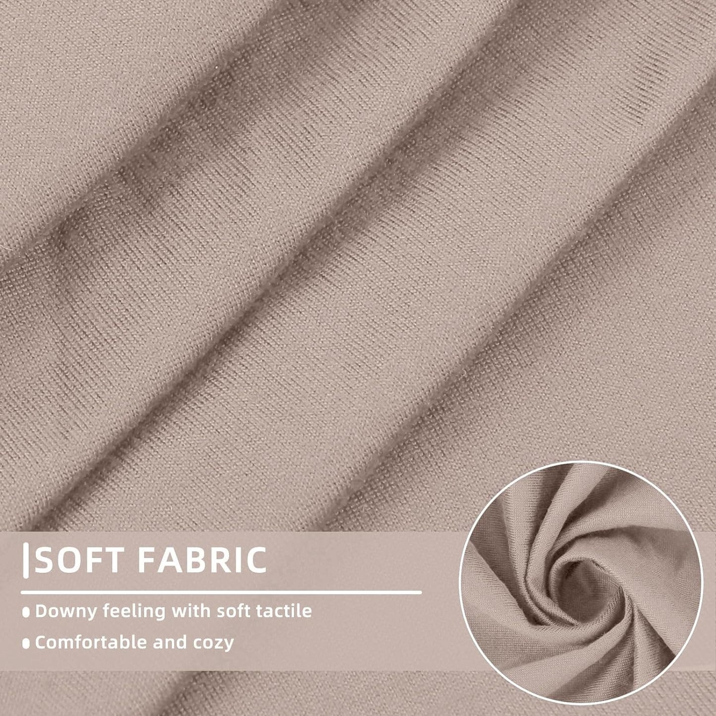 hyha Waterproof Couch Cushion Covers, Stretch Sofa Couch Seat Slipcover for Dog Washable, Non-Slip Waterproof Outdoor Cushion Covers for Patio Furniture Replacement (2 Pieces, Taupe)