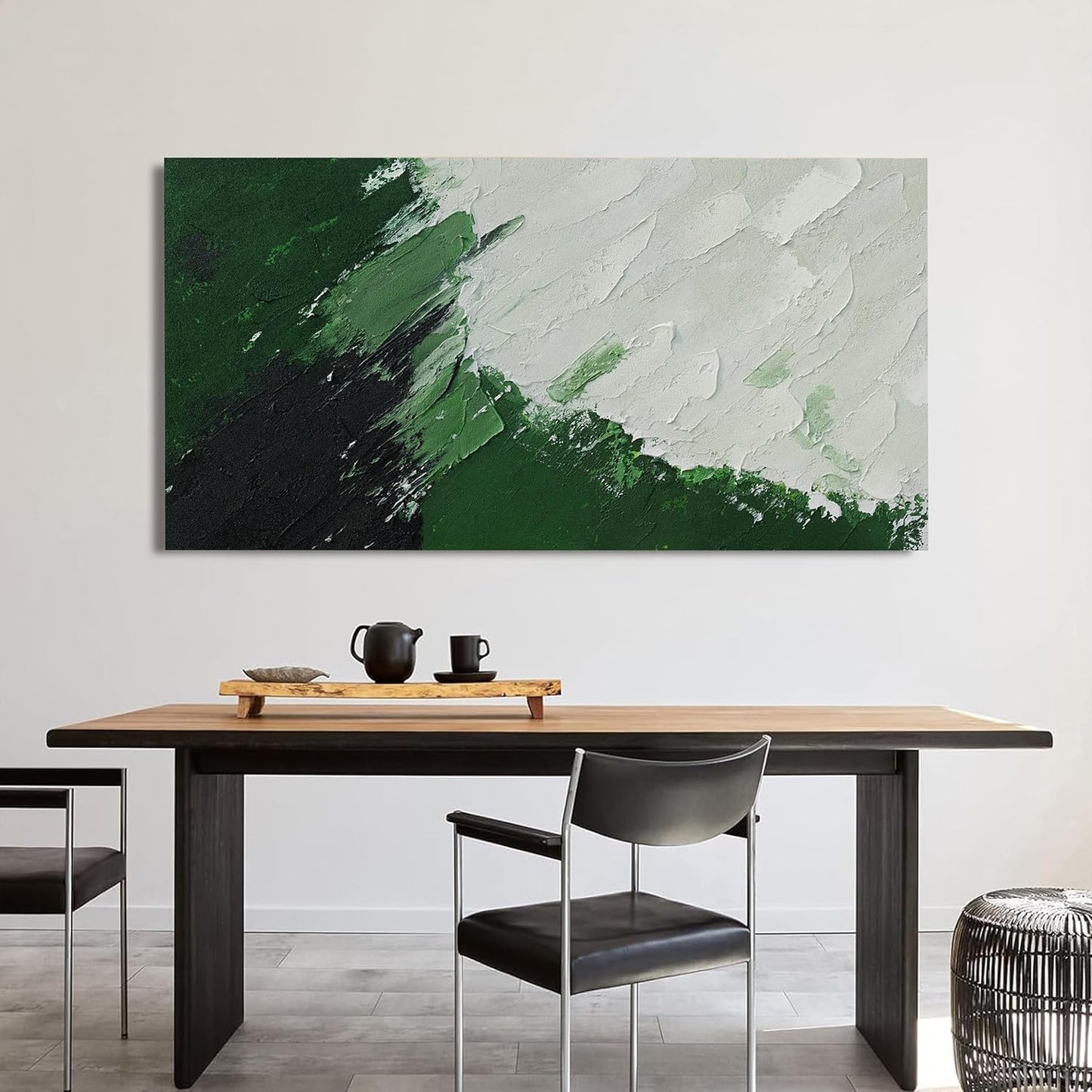 Canvas Wall Art Decor Large Green Abstract Wall Art Prints Wall Art Pictures for Living Room Canvas Art Wall Decor Modern White Wall Art Abstract Artwork for Walls Bedroom Office Decor 24" X 48"