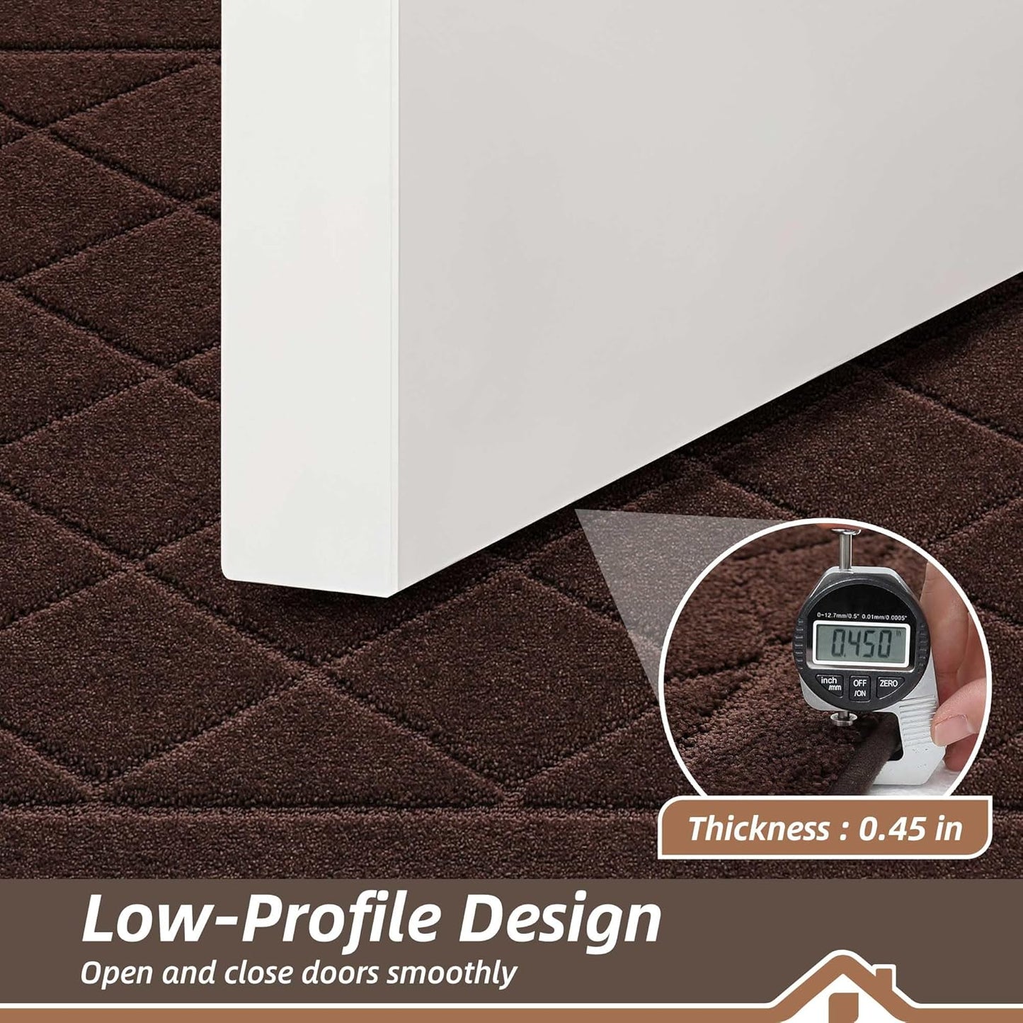 BEQHAUSE Dirt Trapper Door Mat 20" x 32", Doormat Non-Slip Entryway Rugs Washable, Dog Door Mat Stain Resistant and Absorbent Welcome Floor Mat for Front Back Door, Muddy Wet Shoes & Paws, Brown