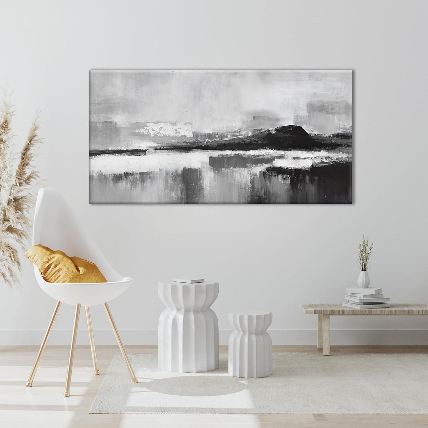 Black and White Abstract Canvas Wall Art Decor Modern Wall Decorations Home paintings Decor Wall Art Prints Artwork for Living Room Wall Bedroom Kitchen Office Decor 20"×40"