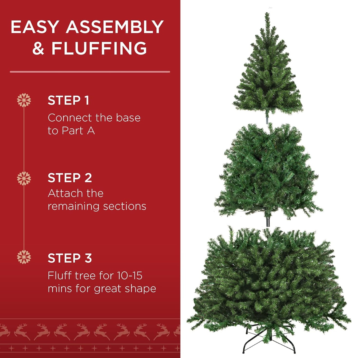 Best Choice Products 4.5ft Pre-Lit Spruce Artificial Holiday Christmas Tree for Home, Office, Party Decoration w/ 200 Incandescent Lights, 763 Branch Tips, Easy Assembly, Metal Hinges & Foldable Base