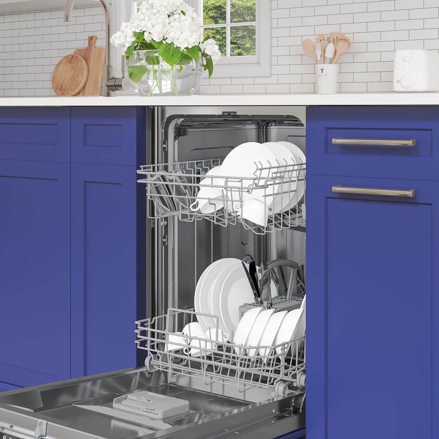 KoolMore KM-DW1852-PR 18 in. ADA Panel Ready with 8 Place Settings 52 DB Dishwasher in Stainless-Steel, UL and Energy Star Certified