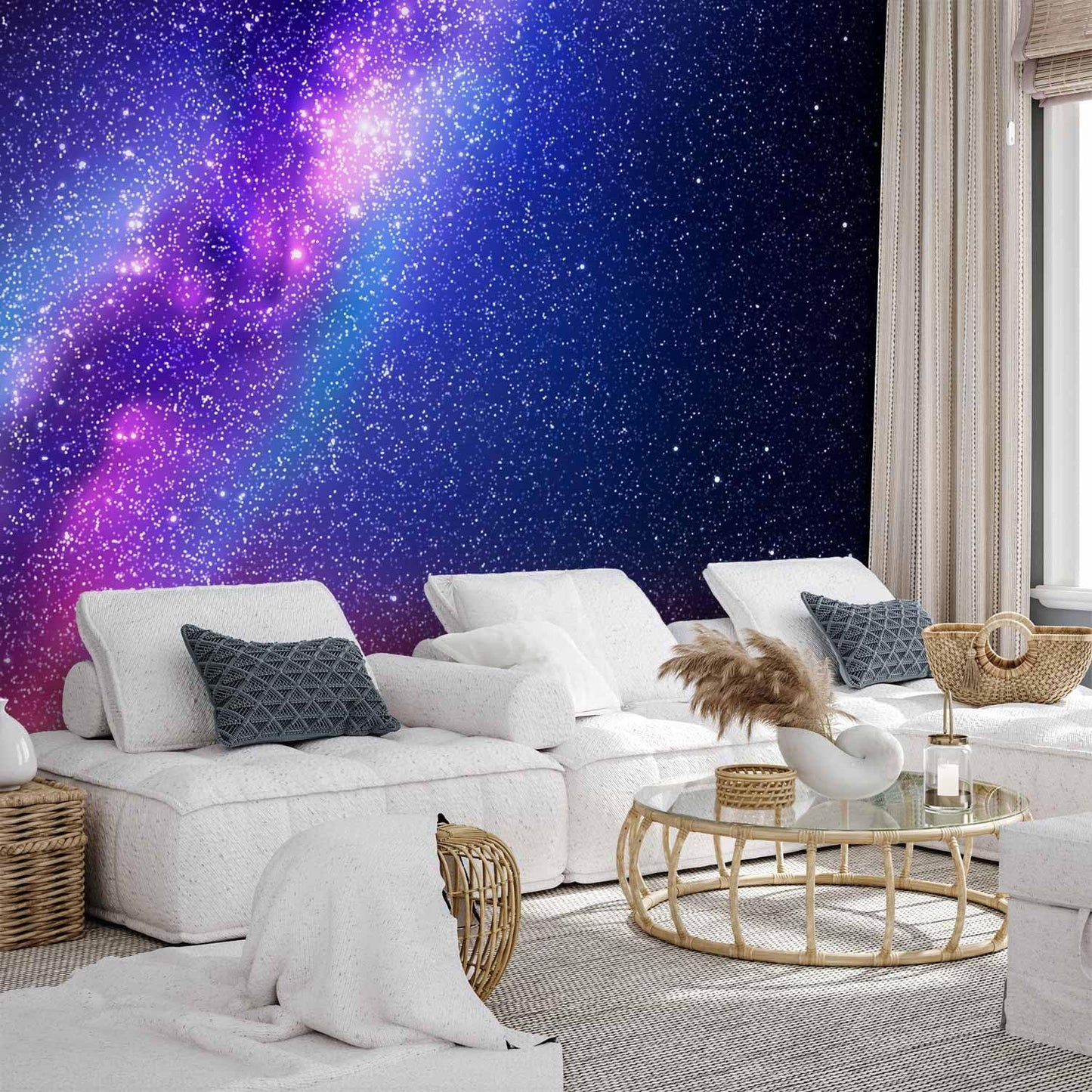 artgeist Premium Wall Mural Galaxy 138x101 in - XXL Non-Woven Wallpaper Fleece Wall Decor Photo Print Picture Image Abstract Space Sky Star Cloud Violet f-C-0487-a-a