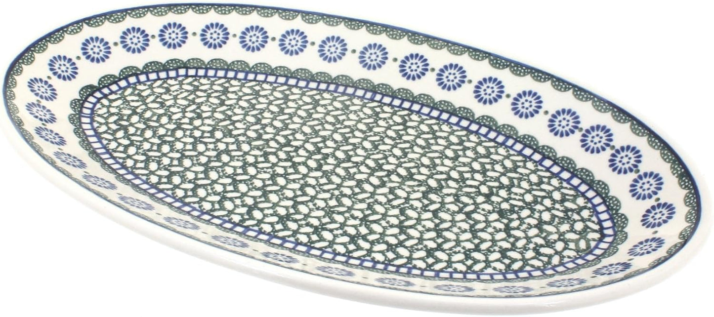 Blue Rose Polish Pottery Maia Large Oval Platter