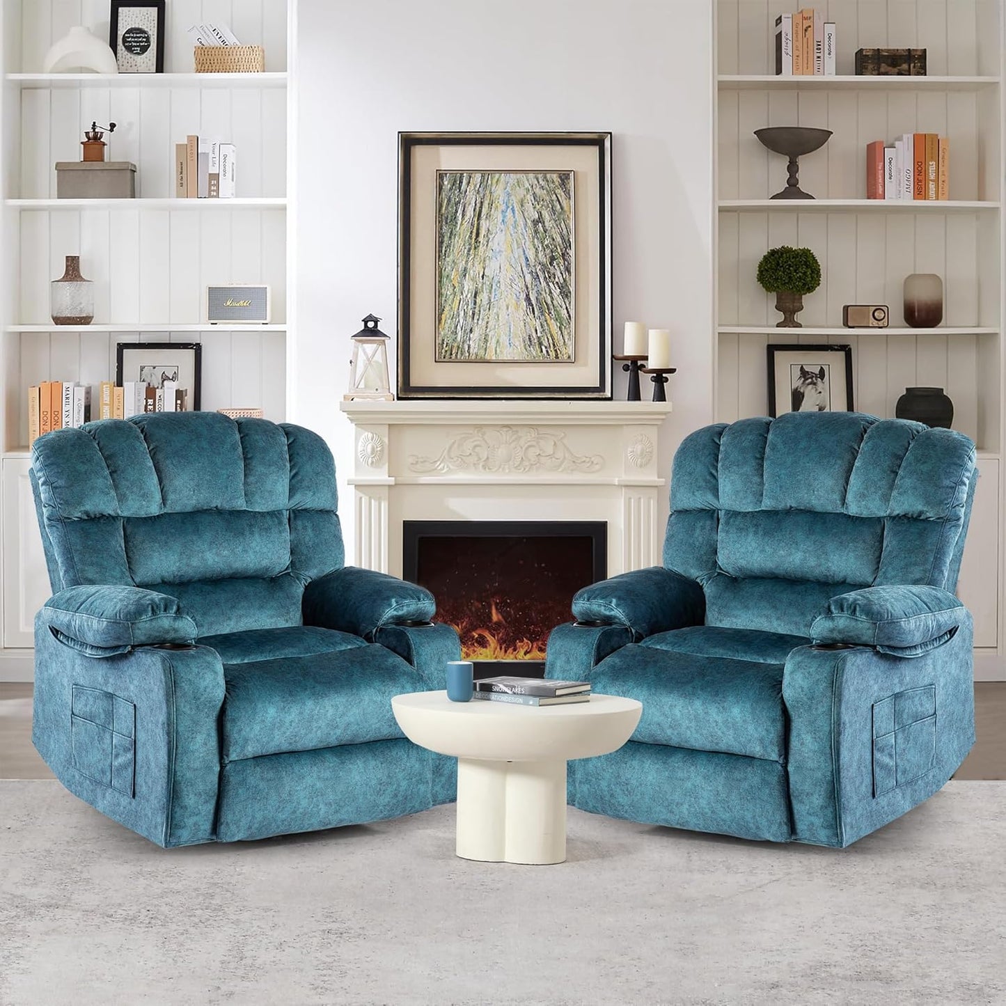 Recliner Chair Manual Modern Ergonomic Lounge Single Sofa Seat Living Room Lounge Recliners on Clearance Foam Filling