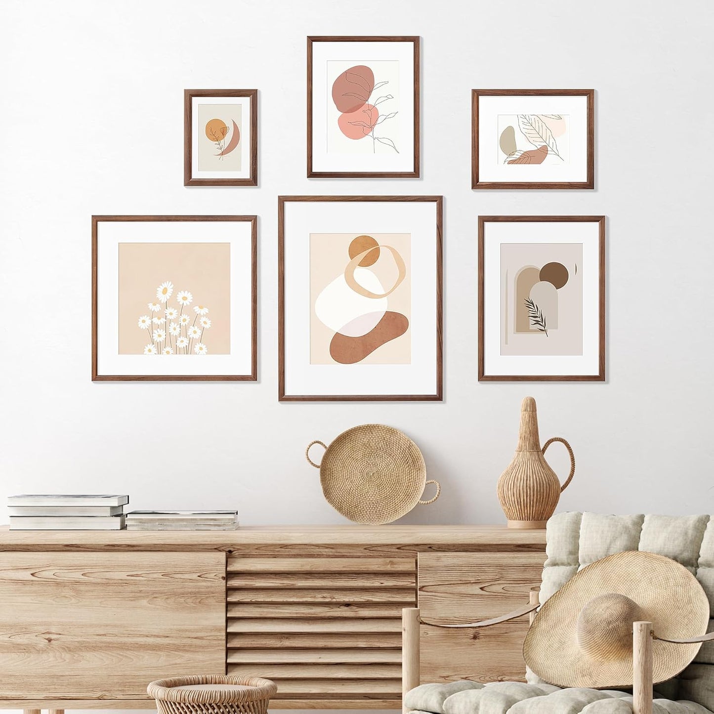 8x10 Picture Frame Natural Solid Walnut Photo Frames with 5x7 Removable Mat Wall Hanging Large Handcrafted Frame with HD Plexiglass Wall and Tabletop Display Large Poster Frame